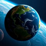 A Föld és egy másik bolygó a világűrben.