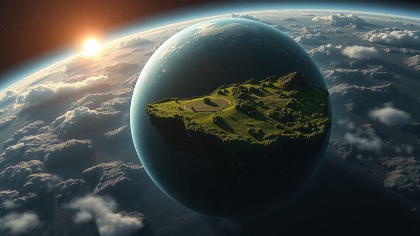 Digitális illusztráció egy potenciálisan lakható exobolygóról.