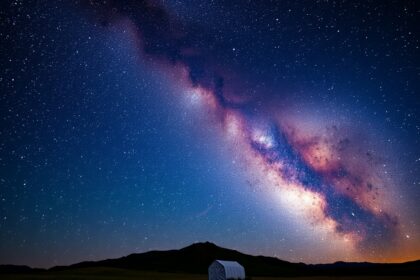 A Tejút csodálatos látványa tiszta éjszakai égbolton.