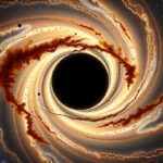 Fekete lyuk és galaxis spirálja az Univerzumban.