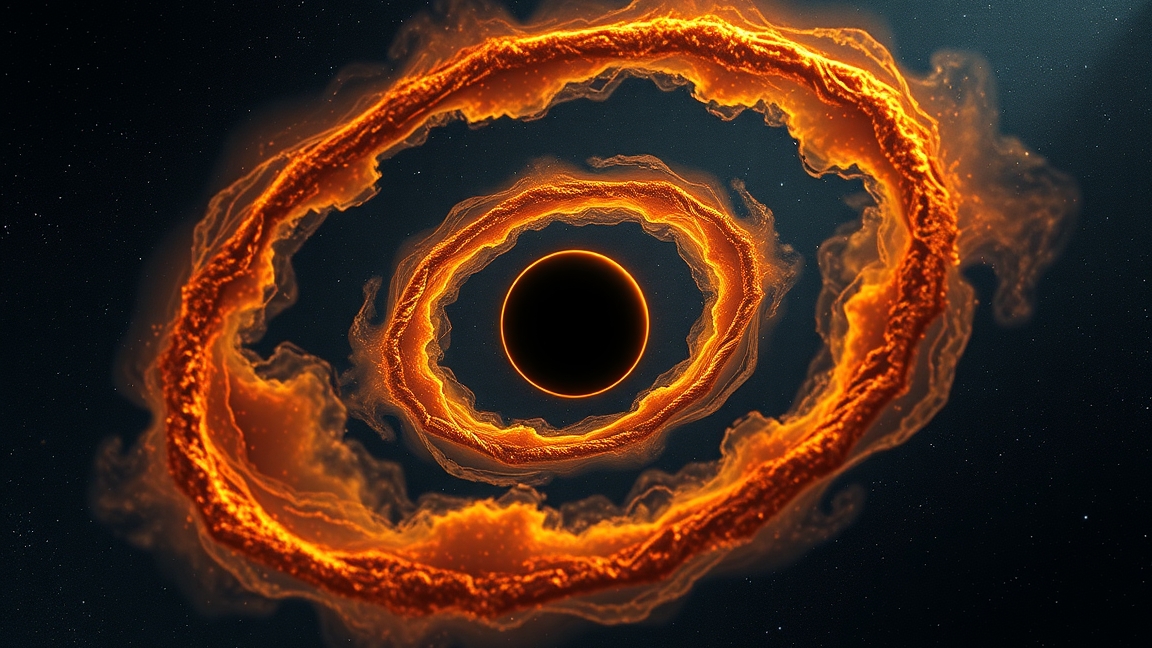 Fomalhaut csillag porgyűrűje a fekete háttér előtt.