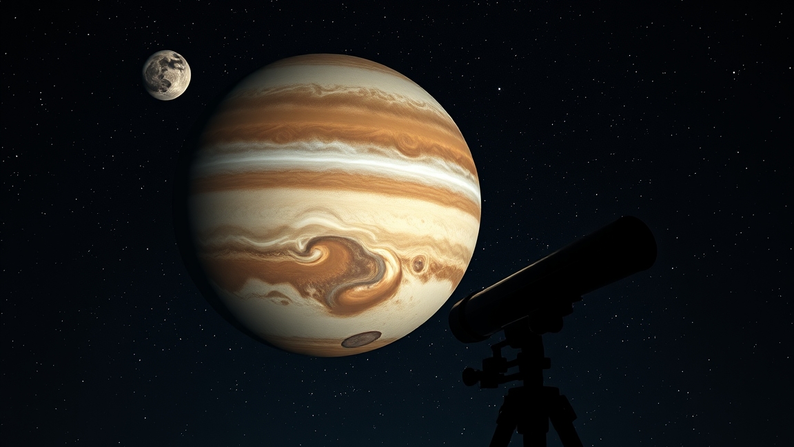 Galileo távcsöve és Jupiter holdjai az éjszakai égbolton