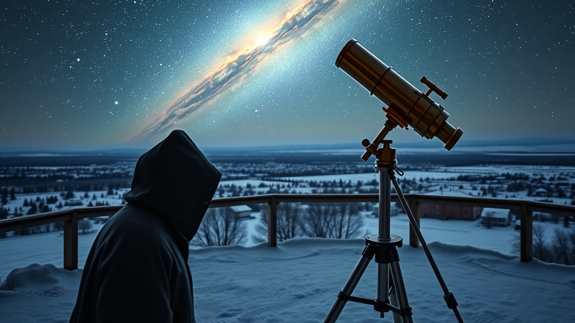 Csillagászati megfigyelés a sarkkörön, teleszkóppal Vénusz-átvonulás során.