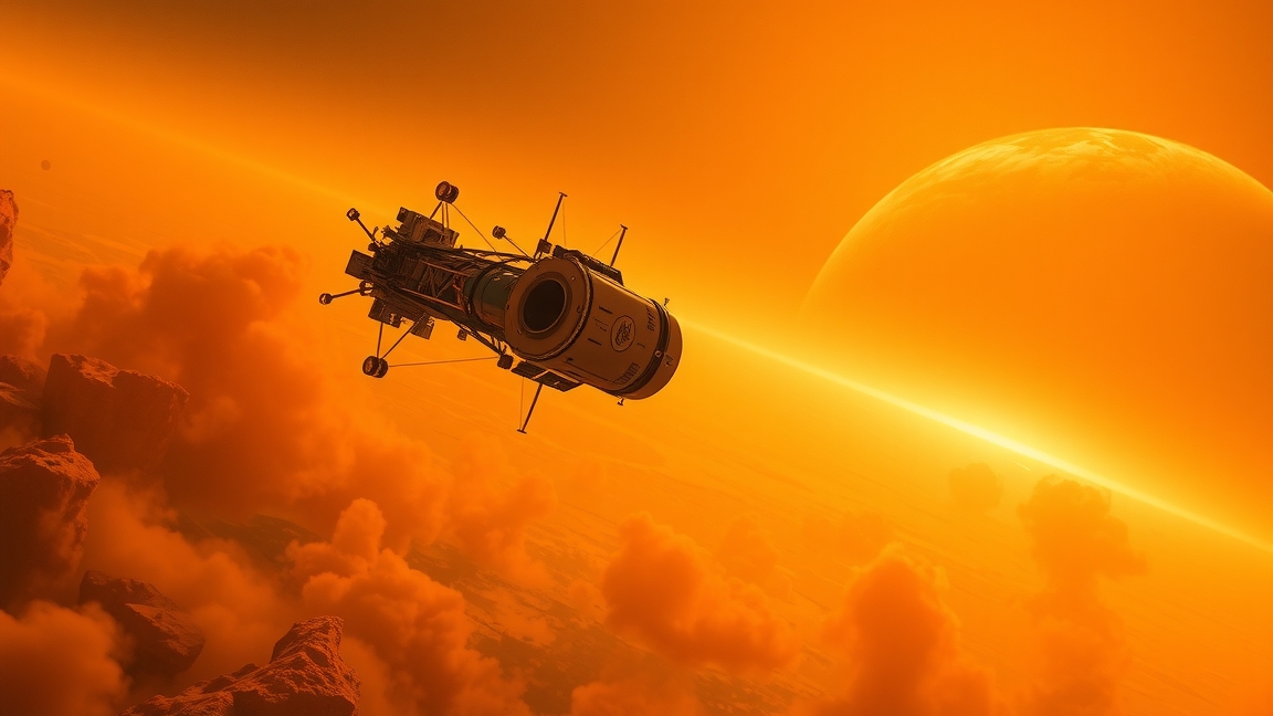 Huygens szonda leszállása Titán narancssárga ködében