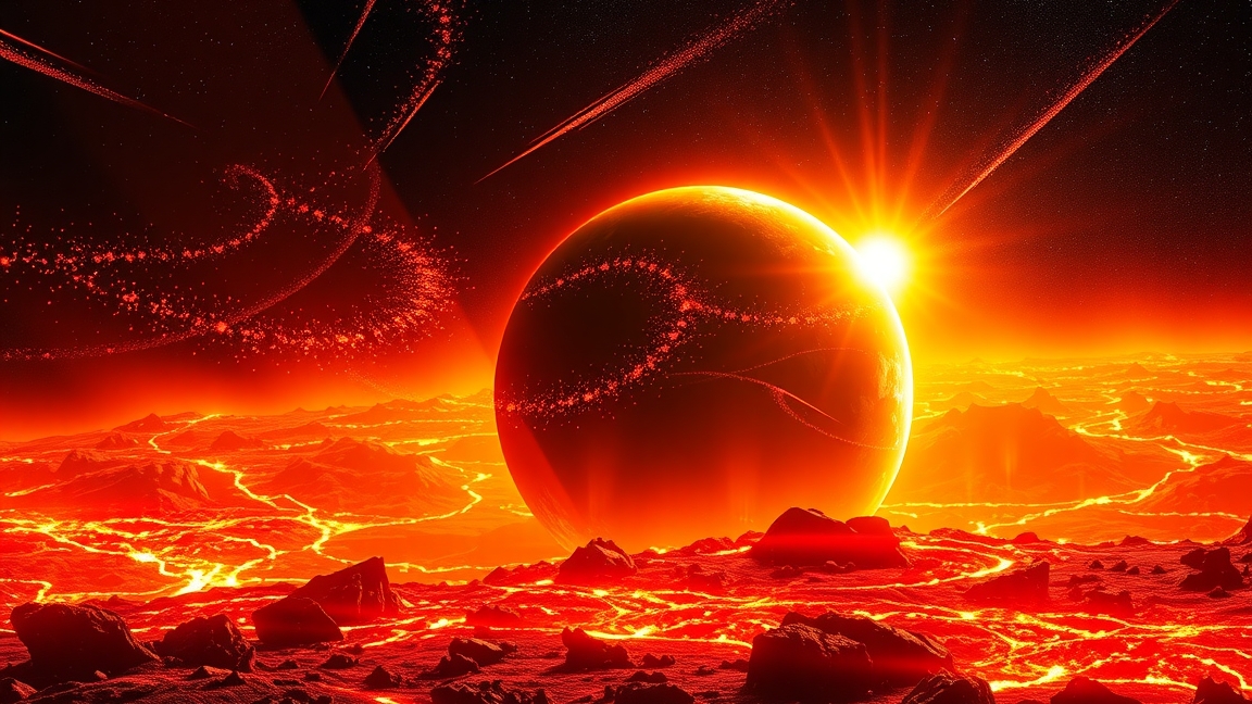 Láva-bolygó, ahol láva borítja a tenger felszínét