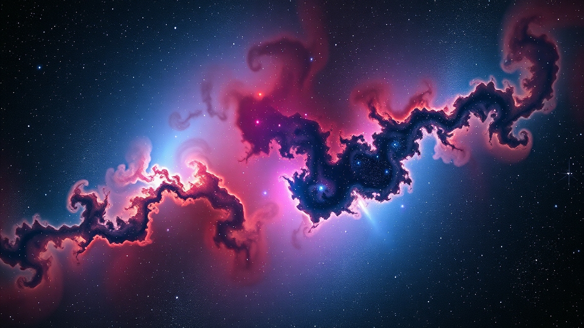 Színes Trifid-köd asztrofotó, csillagászati részletek kiemelése.