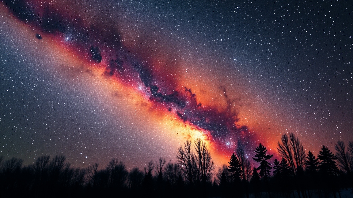 Orion-köd és csillagképek az éjszakai égbolton