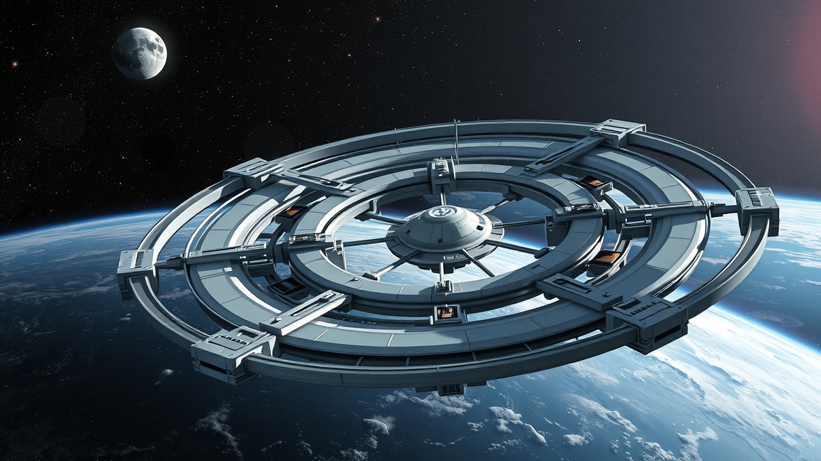 Forgó űrállomás a Föld felett, mesterséges gravitációs koncepció