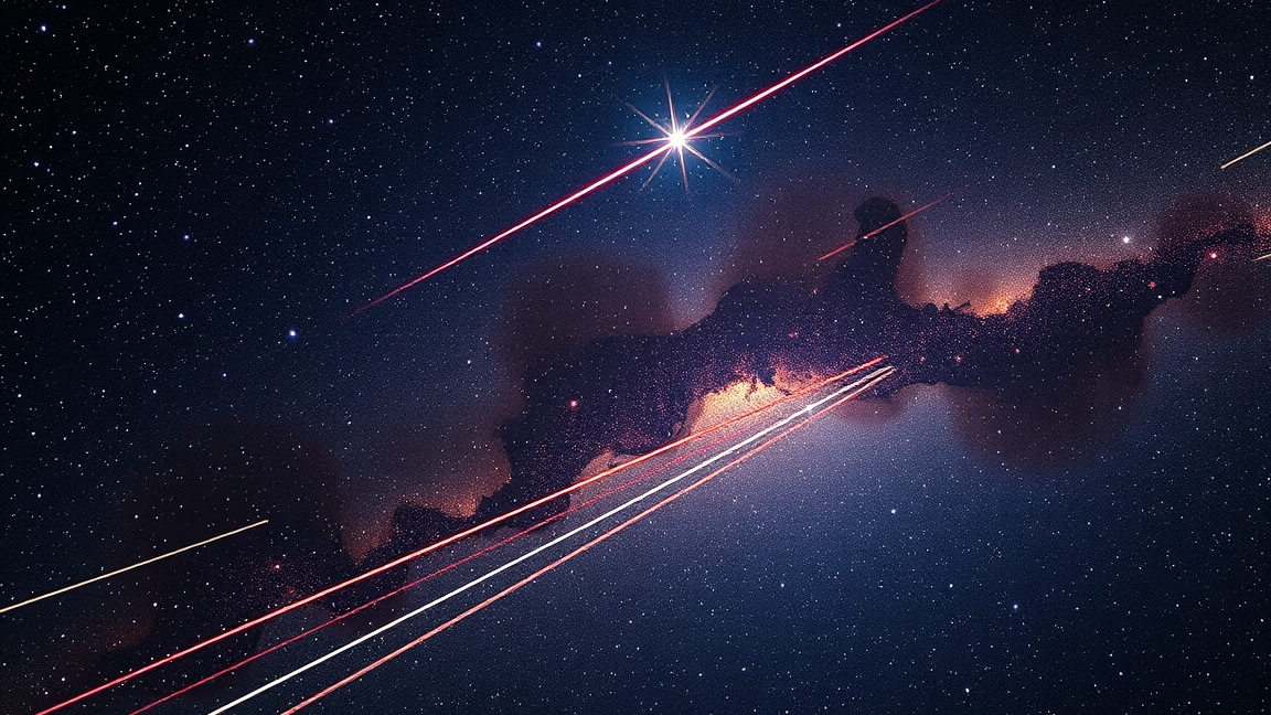 Csillagok és meteorsávok az éjszakai égbolton