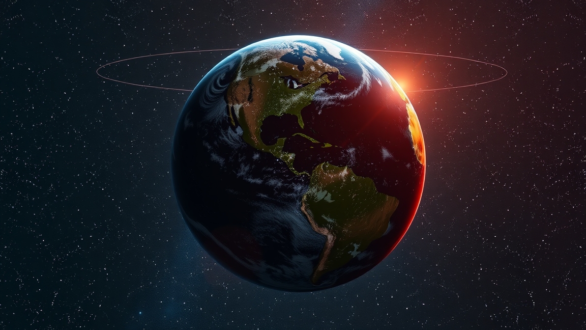 A Föld globális nézet, égi háttérrel és napfénnyel megvilágítva.
