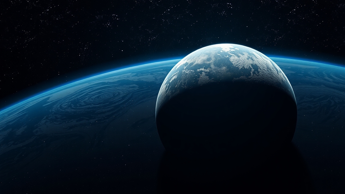 A Föld és a Hold távoli nézete az űrből.