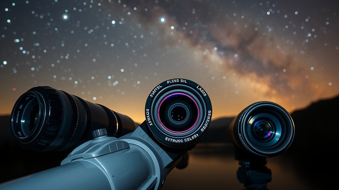 Különböző okulárok távcsöveken, csillagászati megfigyeléshez