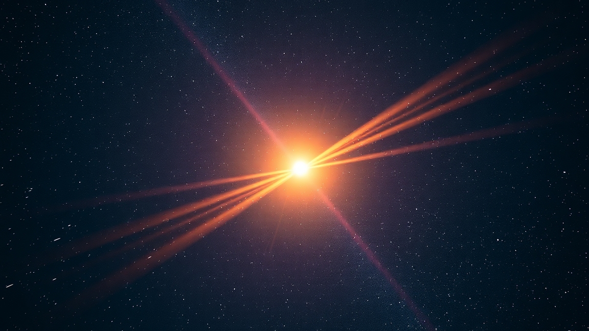 Műholdfelvillanás a csillagok között öt csillag és fénylő műhold