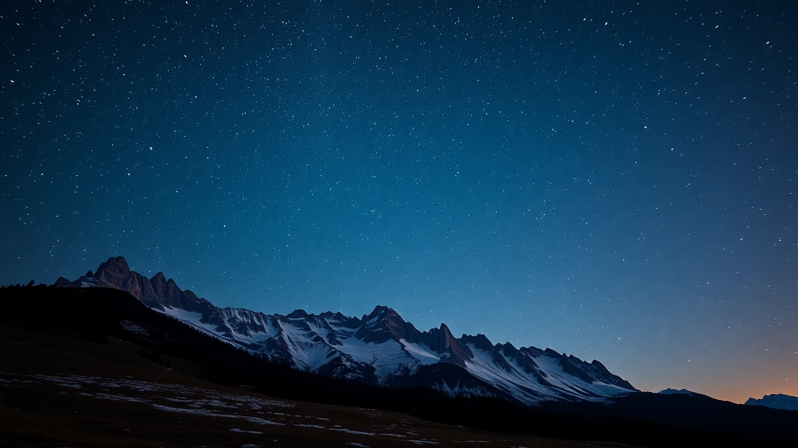 Csillagos égbolt és hegyek látványa az Ökörhajcsár csillagkép felett.