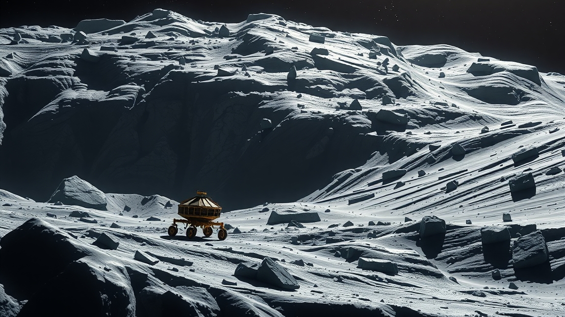 Philae űrszonda egy üstökös felszínén, űrkutatás kontextusban.