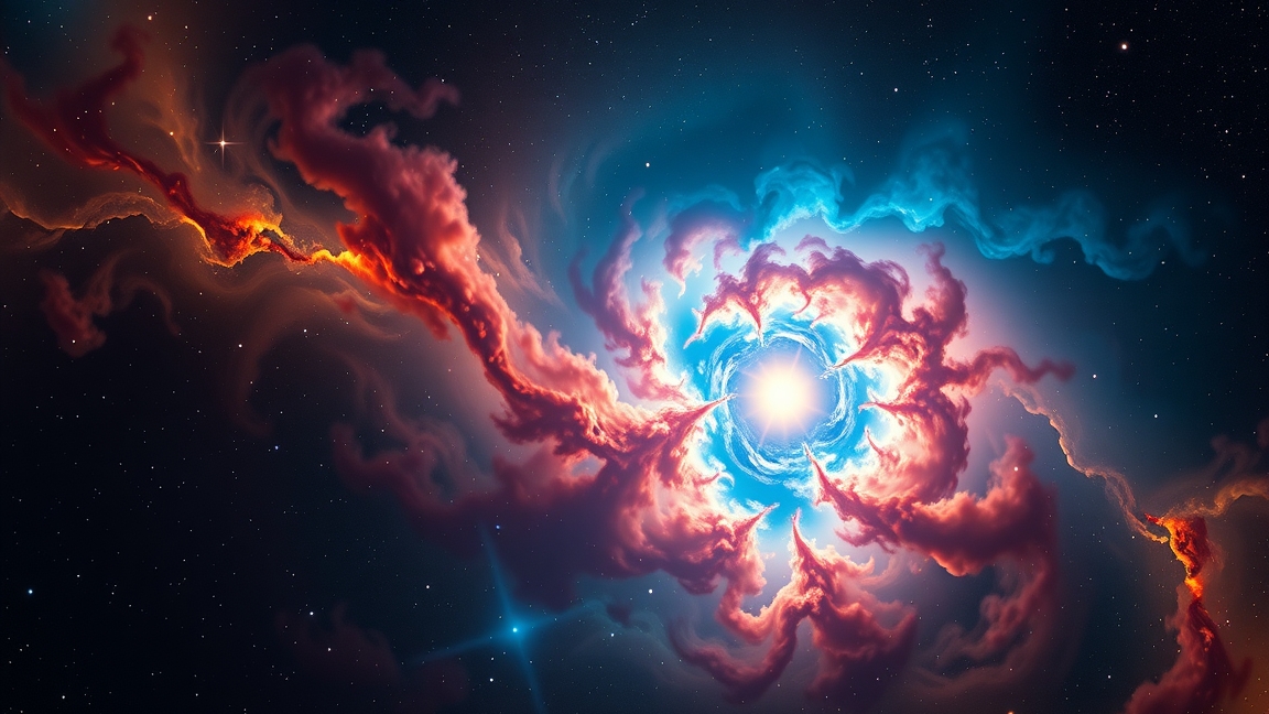 Színes planetáris köd ábrázolása az Univerzumban