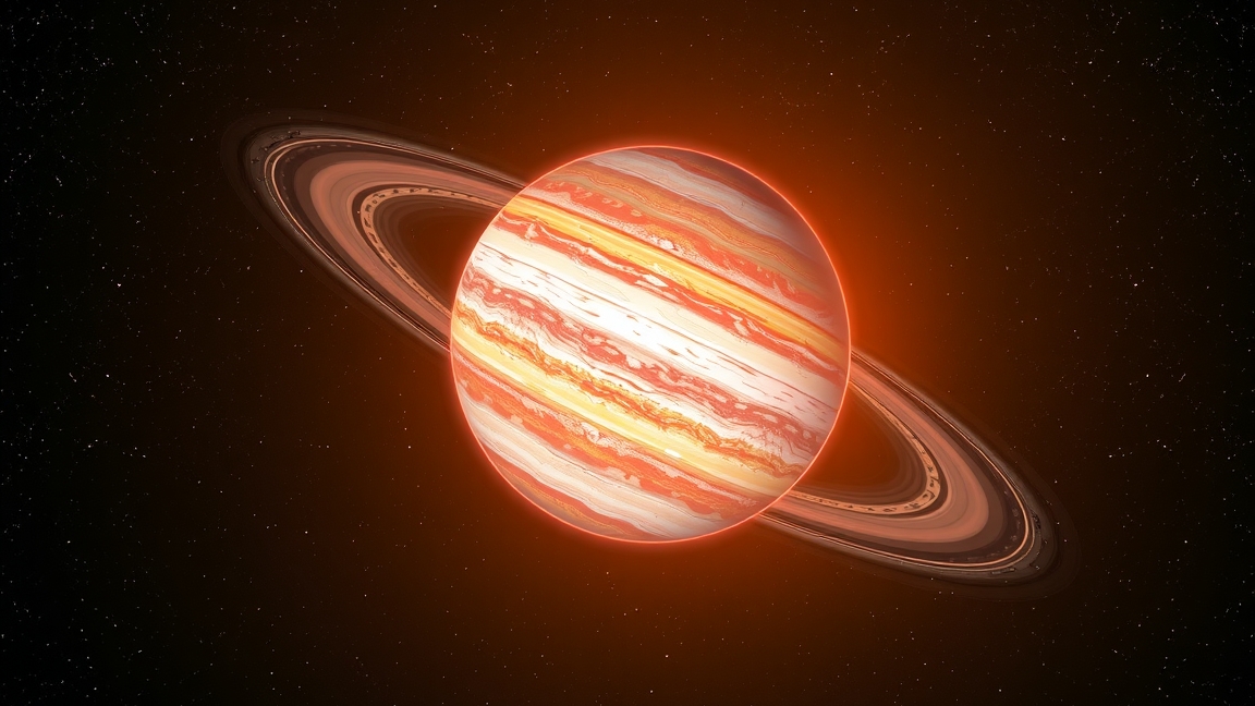 Pollux csillag és körülötte keringő óriásbolygó látványos képe az Univerzumban.