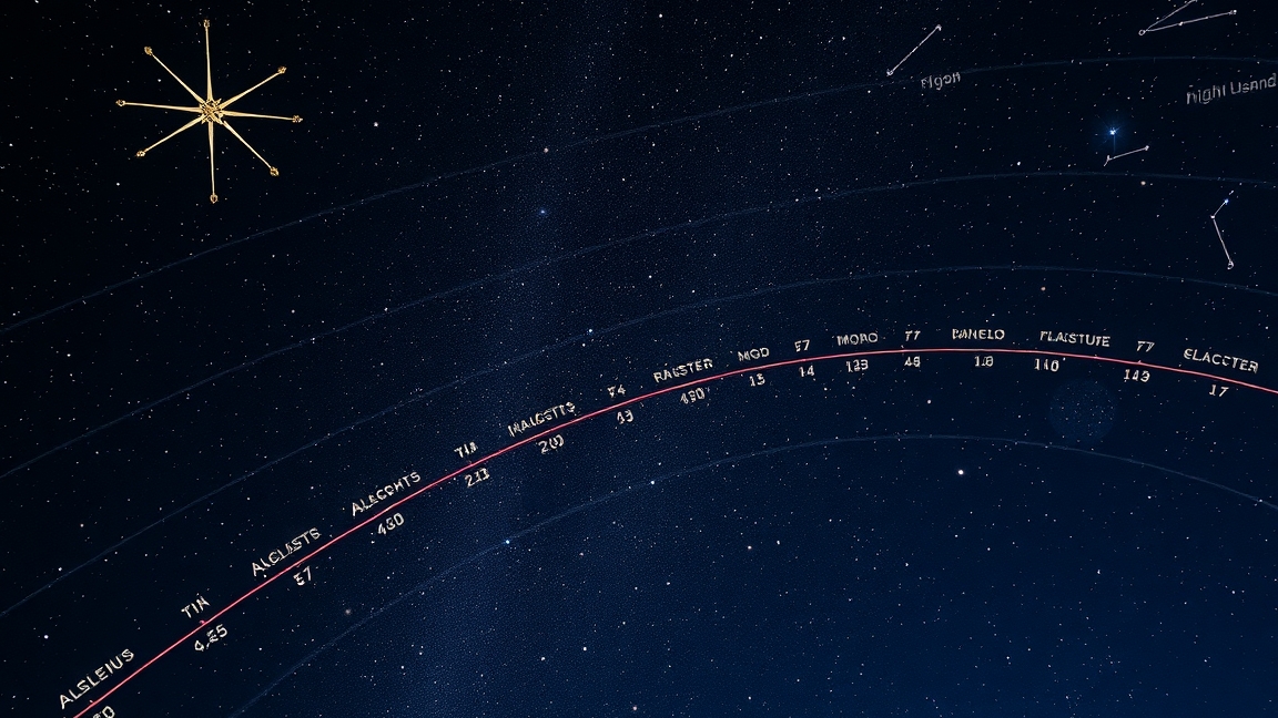 Az égi hosszúság és rektaszcenzió ábrázolása csillagászati kontextusban.