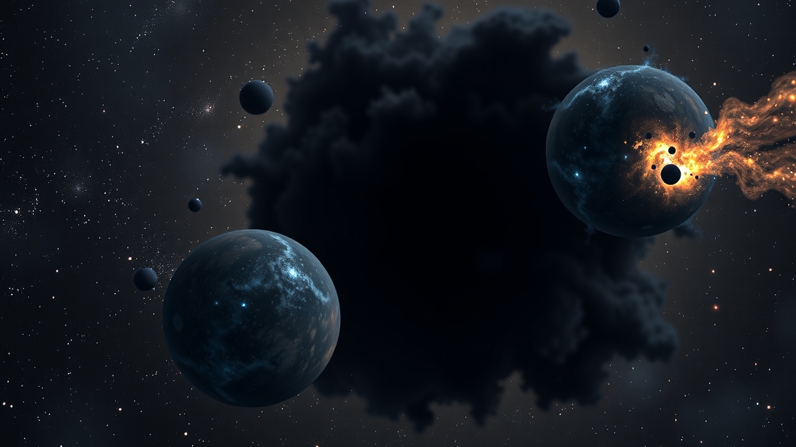 Sötét anyag és sötét energia galaktikus illusztrációja