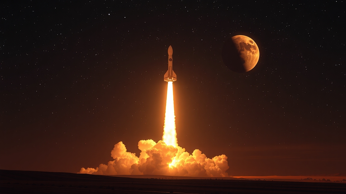 SpaceX Starship rakéta indítása a Mars felé.