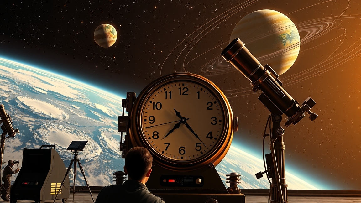 Föld és űr órarendszerrel és távcsővel