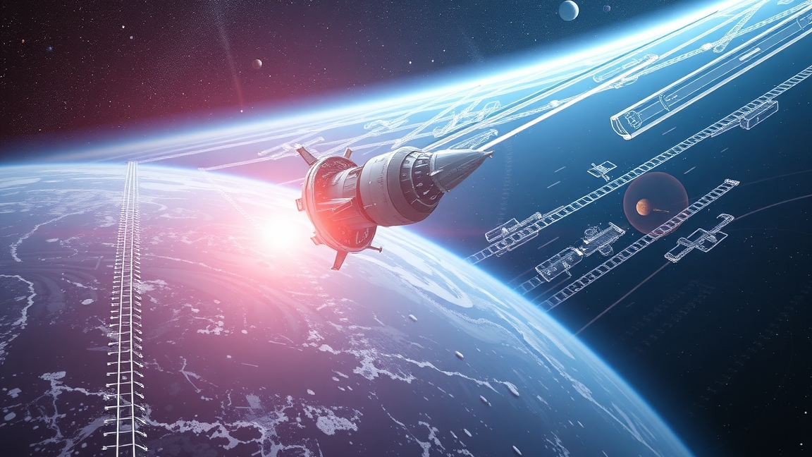 Űrlift koncepciója a Föld és az űr között, nanocsövek szerepe