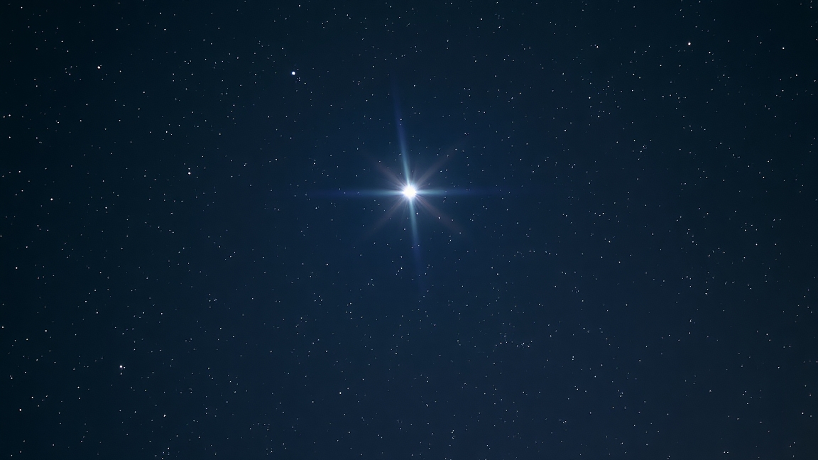 Vega csillag az égbolton, referencia-csillag magnitúdóval