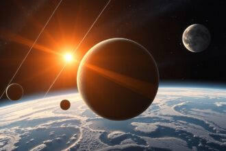 A Naprendszer bolygói és a Nap látványa a NASA adatai alapján.