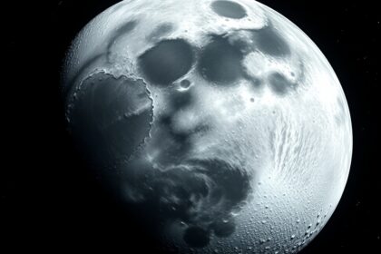 A Hold részletes képe, bemutatva a krátereket és felszíni jellemzőket.