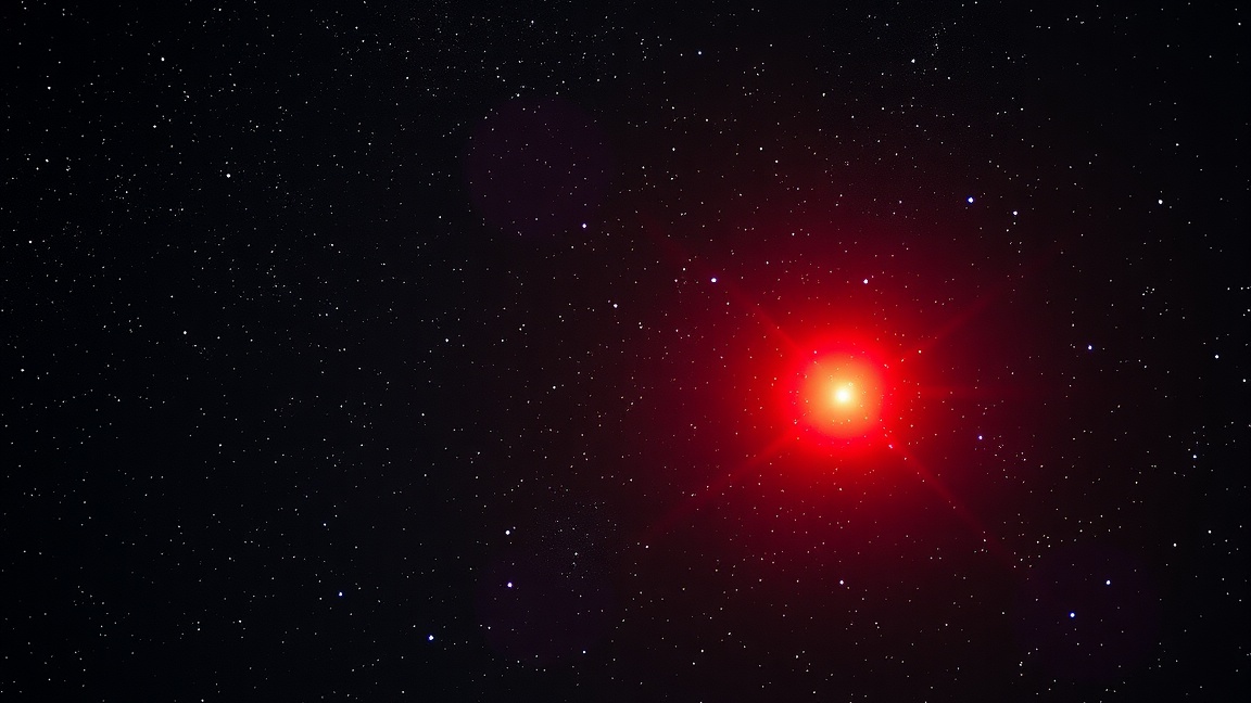 Aldebaran, a Bika csillagkép legfényesebb vörös óriása az éjszakai égbolton.