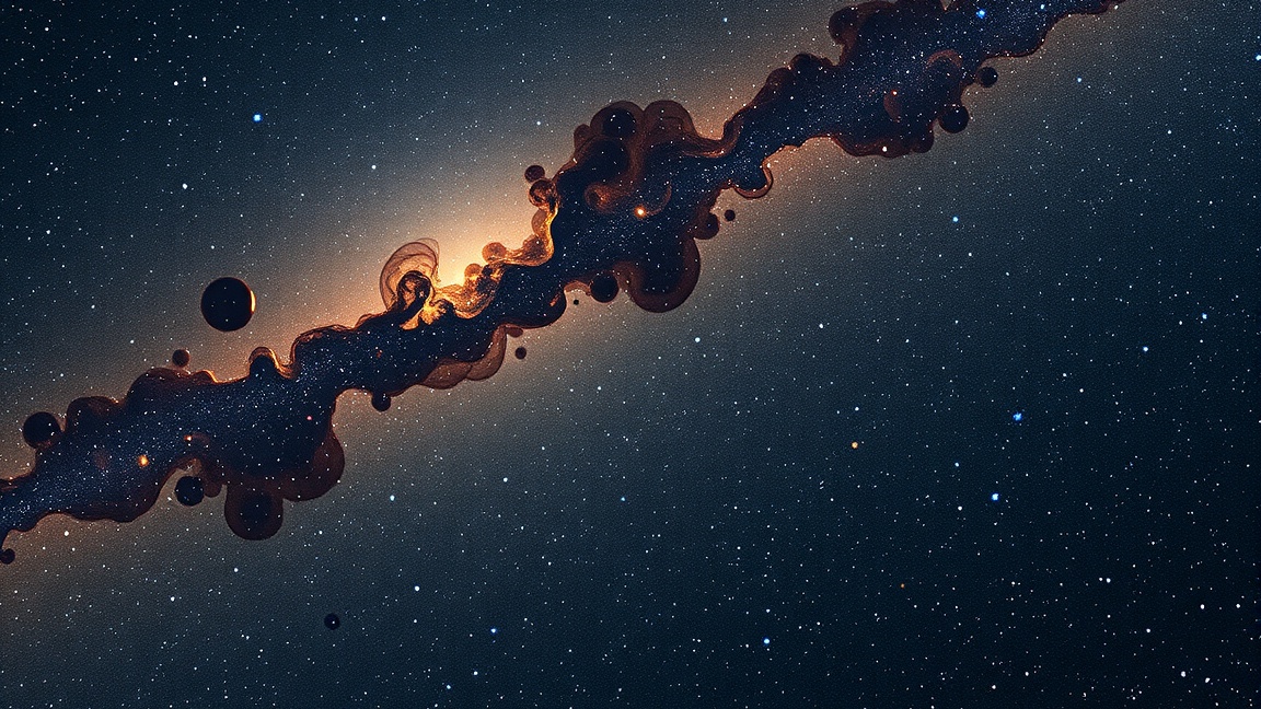 Csillagtársulás a galaxisban, csillagokkal és ködökkel.