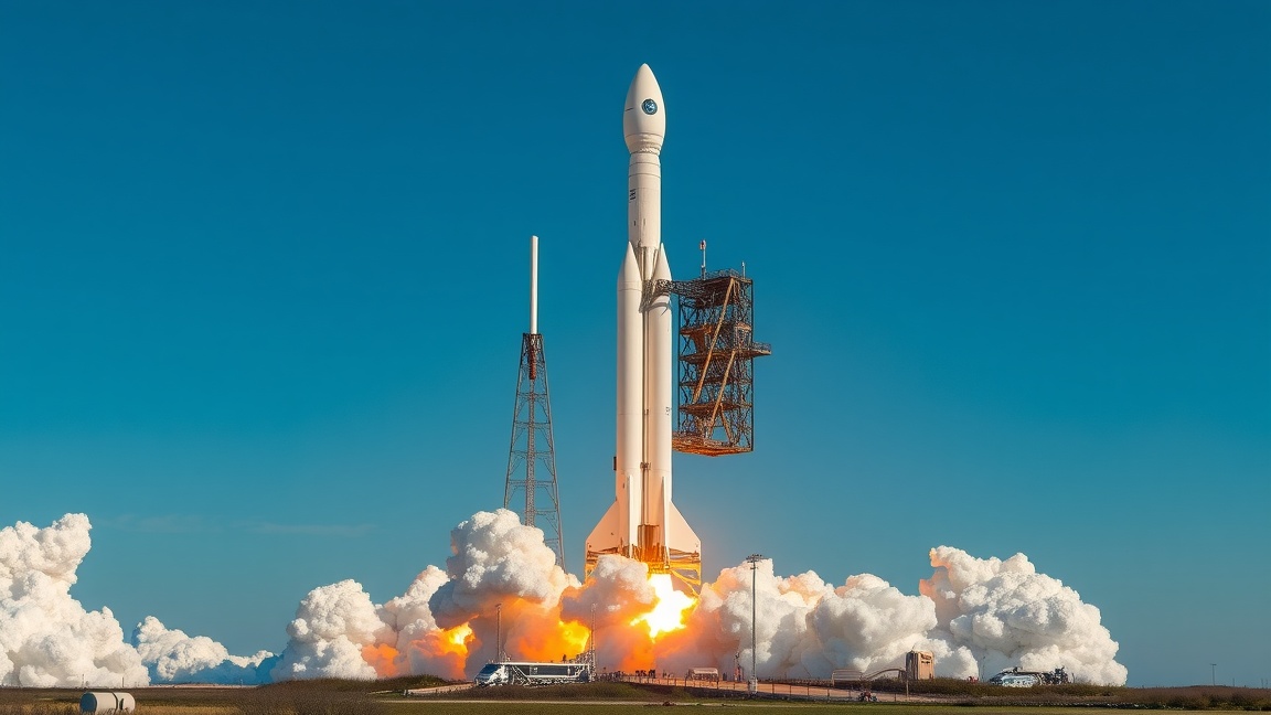 Falcon Heavy rakéta indítása az űrtechnológia csúcsán.