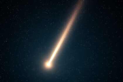 Bolida meteor a csillagok között az éjszakai égbolton