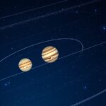 Bolygók együttállása az égen, a Jupiter bolygó képével