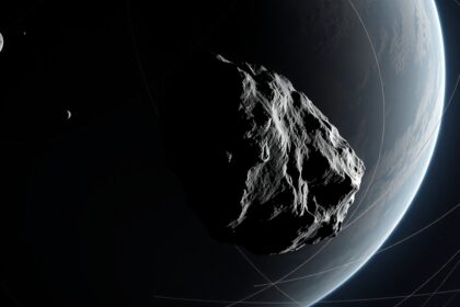 Chiron kisbolygó egy modern művészi ábrázolása a Szaturnusz és Uránusz között.