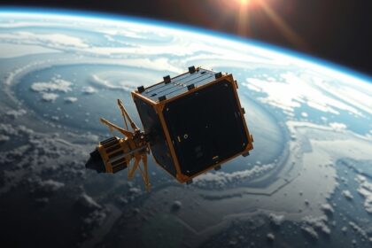 Ciszlunár Autonóm Pozicionáló Rendszer űrhajó a Föld atmoszférájában.