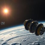 Chandrayaan holdkutató űrszonda a Hold körüli pályán a Nap fölött