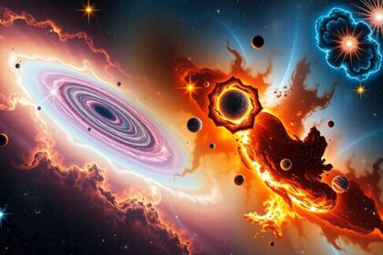 A csillagok és galaxishalmazok színes megjelenítése az univerzumban.