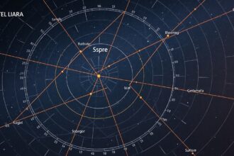 Csillagászati térkép deklinációval és koordinátákkal