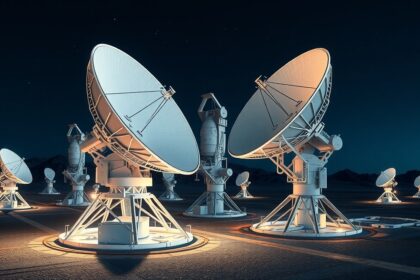 Rádiótávcsövek a Deep Space Network-ben az űrkutatás támogatására.