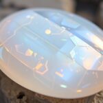 Egy gyönyörű holdkő, amely bemutatja az adulareszcenciát.