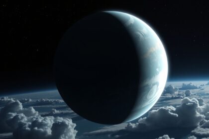 Vénusz bolygó látképe a Föld légköréből nézve