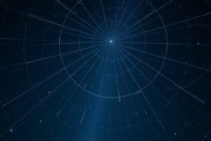 Csillagászati évi aberráció és csillagos égbolt grafika.