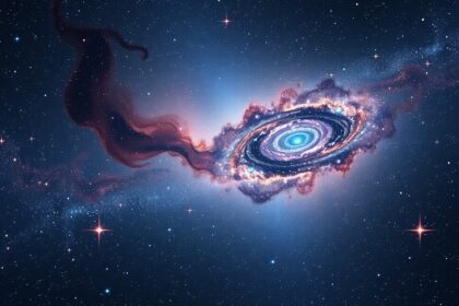 Gyönyörű galaxis az univerzumban, csillagokkal és galaktikus porral.