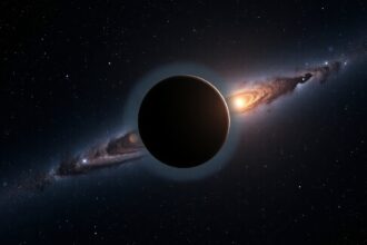 Fekete törpe és galaxis látványa az univerzumban