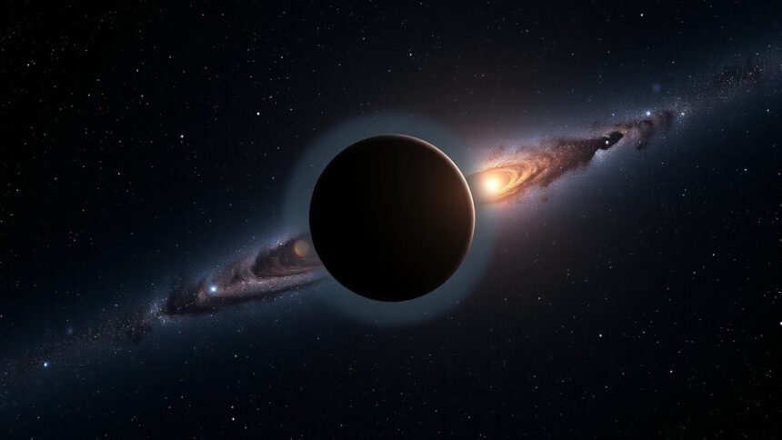 Fekete törpe és galaxis látványa az univerzumban