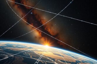 Fényév és csillagászati távolságok mérésének illusztrációja