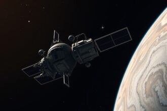 Galileo űrszonda Jupiter mellett az űrben
