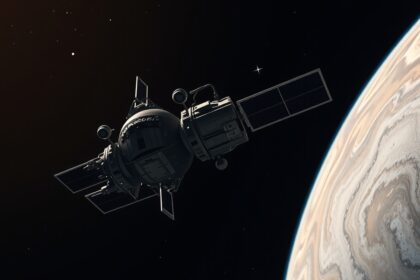 Galileo űrszonda Jupiter mellett az űrben