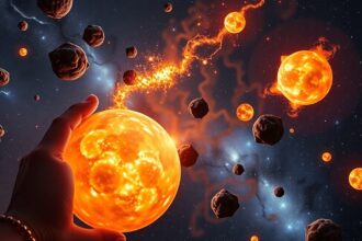 Csillagok és globulák az űrben, csillagkeletkezés ábrázolása